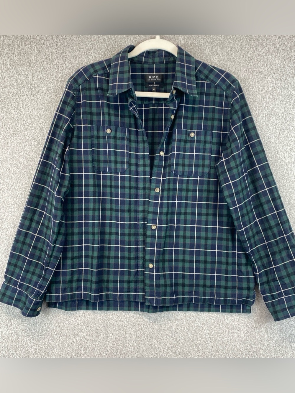 A.P.C. Tartan Plaid Long Sleeve Button Down Shirt EU 42 Womens M/L